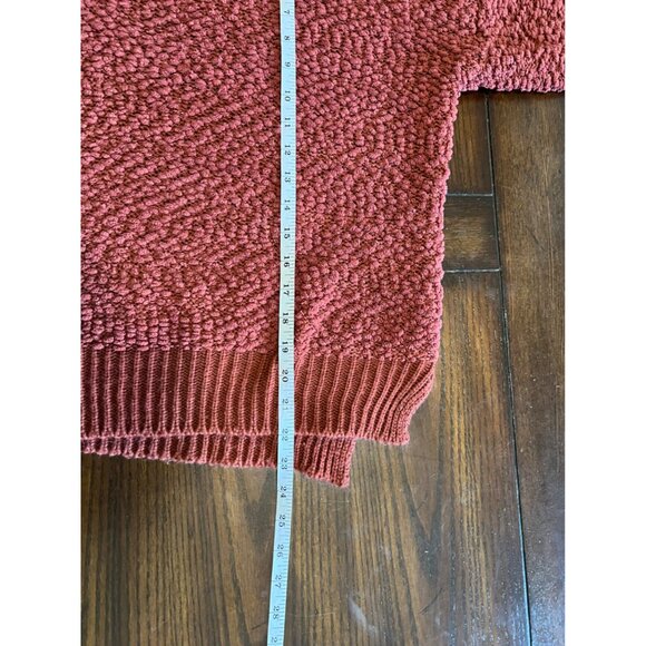 POL Chenille Sweater Rust V-neck Long Sleeve Oversized Hoodie Medium Soft Cozy - Picture 8 of 10
